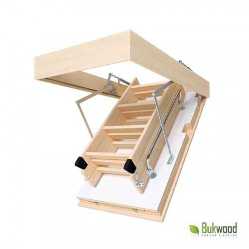 Сходи на горище 120×80 — до 340 см, теплий люк Bukwood / OMAN