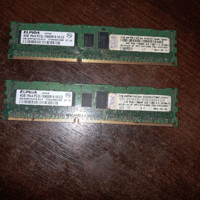 Оперативная память 8GB DDR3 ECC REG (2x4GB) для систем на Xeon