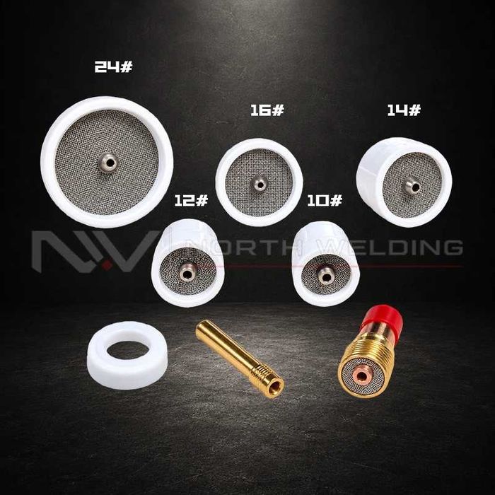 Kit Bocal Gas Lens TIG Cerâmica WP17/18/26