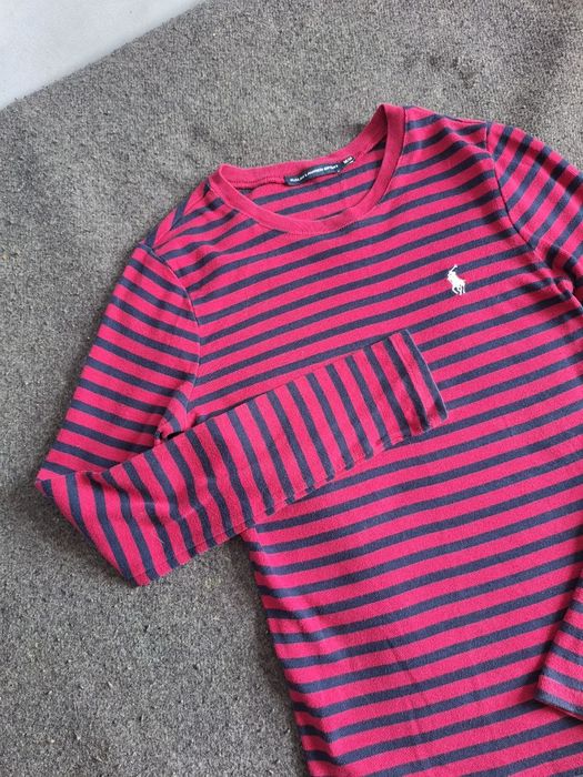 Жіночий малиновий лонгслив в полоску Ralph Lauren M