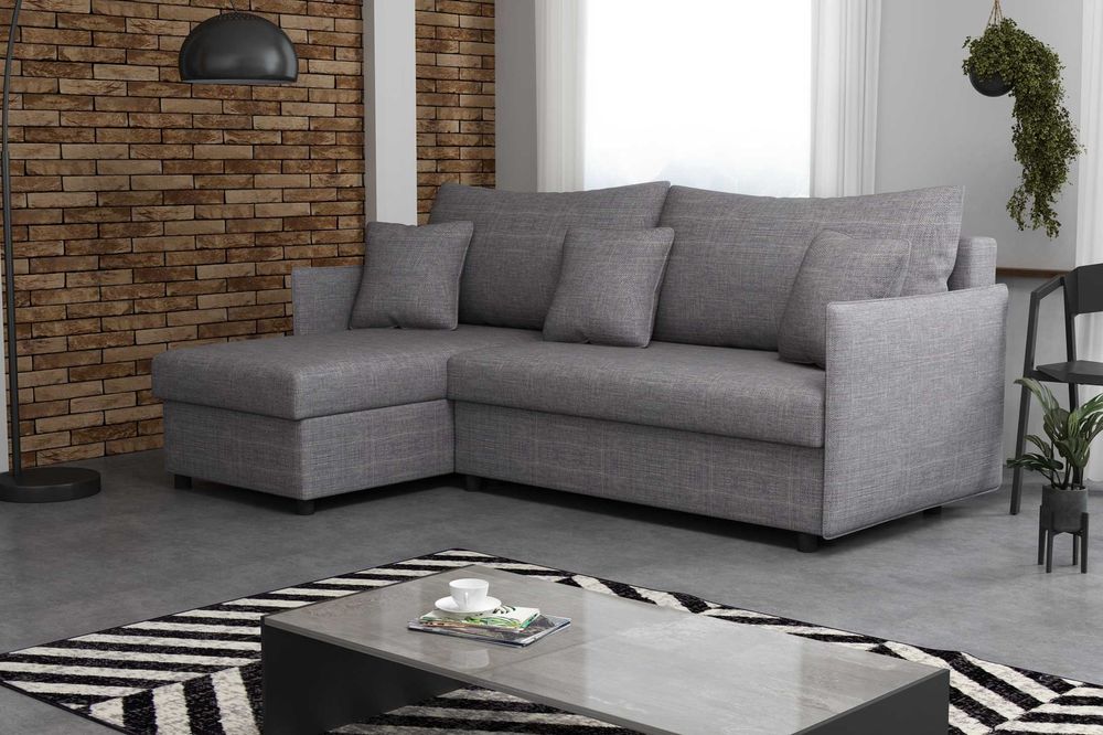 Narożnik rozkładany Młodzieżowy Wypoczynek Kanapa 2xpojemnik Sofa