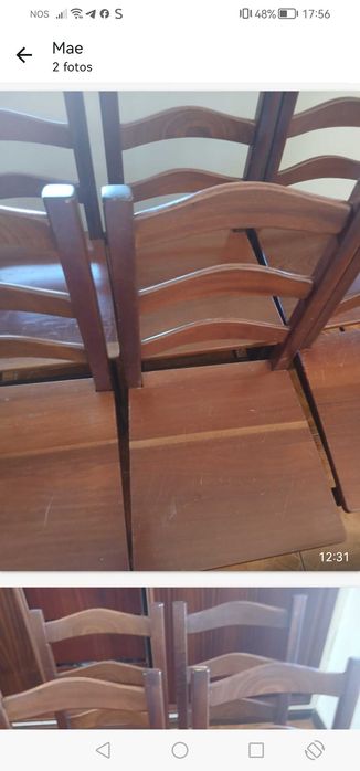 6 Cadeiras madeira maciça