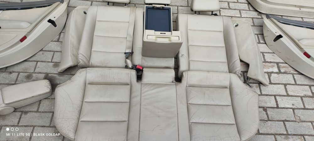 Fotel Fotele Zestaw Skóra Beżowa Grzane Audi A4 B6 2001 Blask Gołdap