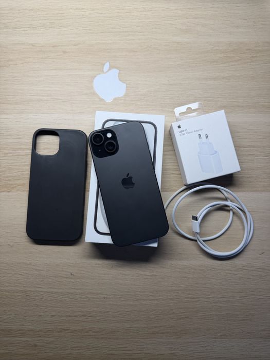 iPhone 15 128gb czarny bateria 87% komplet