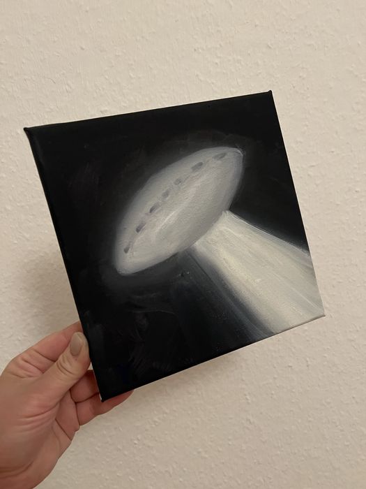 Картина на полотні «НЛО», 20 х 20 см, інтерʼєр,декор,сканді.