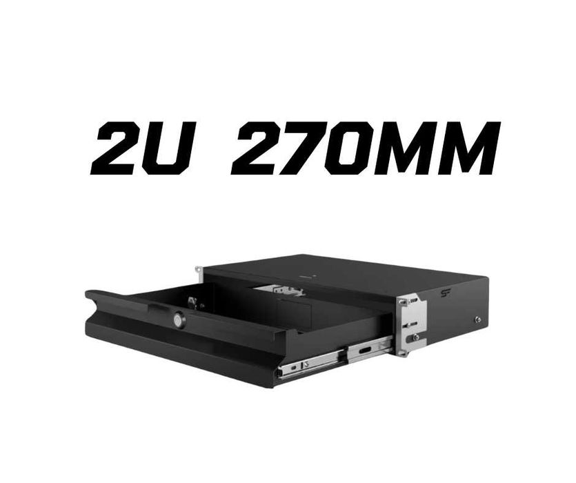 NOWA Szuflada Rack 19" 2U 270 mm do szafy czarna [STALFLEX] [FV 23%]
