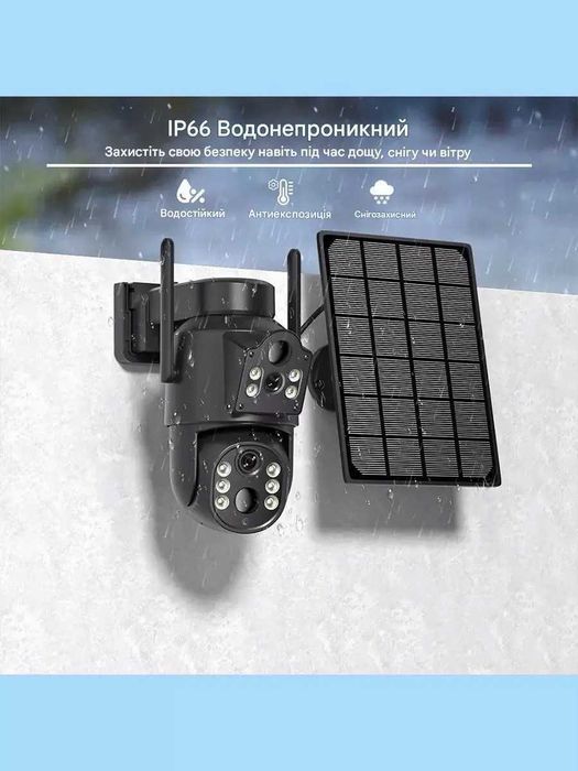 Уличная Wifi камера видеонаблюдения с солнечной панелью iCsee SOL