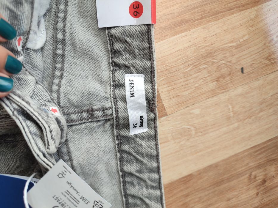 Spodnie jeansowe damskie szerokie roz. 36