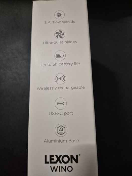 Wentylator Lexon WINO Mini Fan Ładowanie Bezprzewodowe Qi USB-C