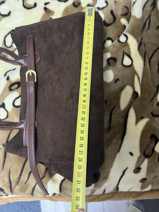 Трендова замшева коричнева шоколадна сумка