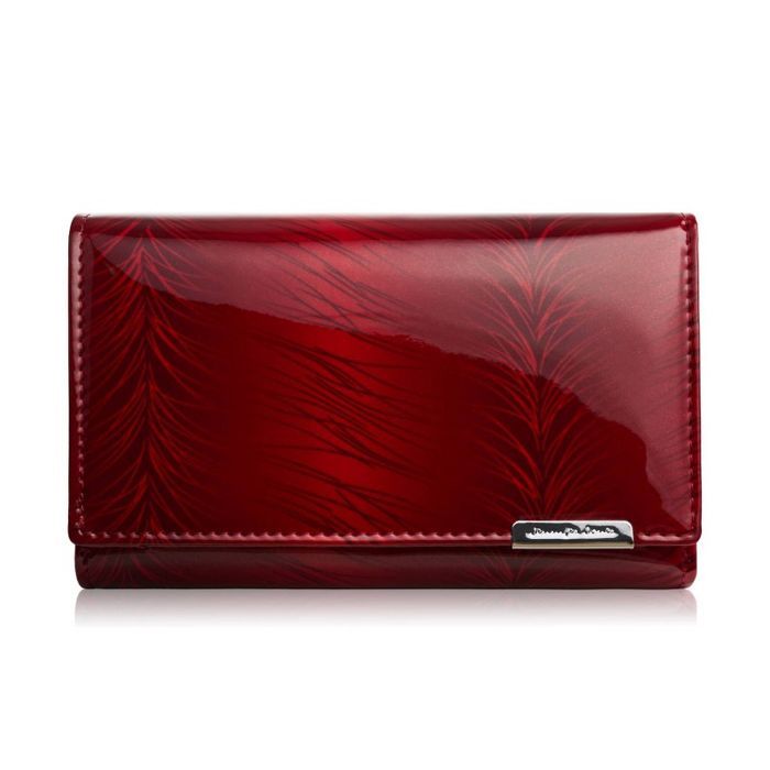 czerwony skórzany portfel damski lakierowany sp-17-rd