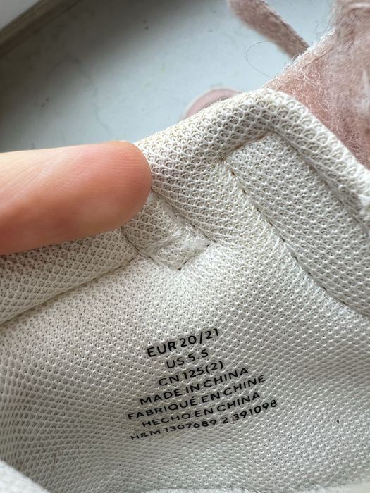 Демісезонні високі кросівки H&M, хайтопи 20-21 розмір, рожево-бежеві, на липучці