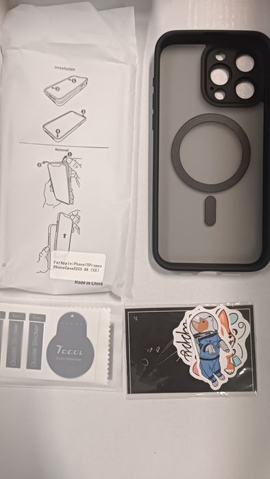 Capa TOCOL 3 em 1 magnética para iPhone 15 Pro Max, Proteçao de camera