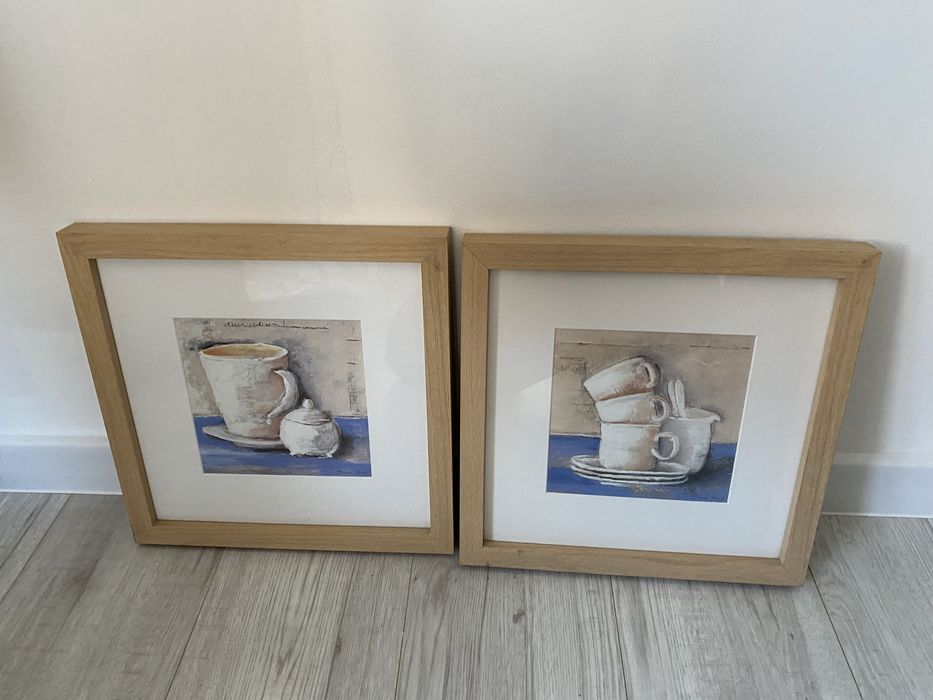 Zestaw 2 obrazów w drewnianej ramie