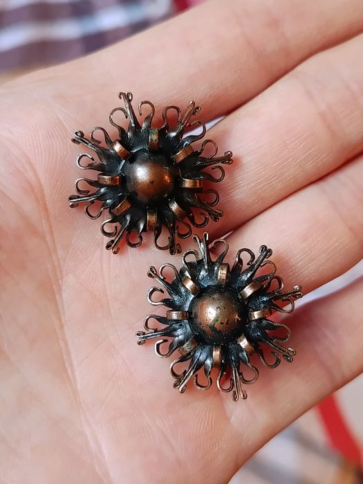 Klipsy metaloplastyka PRL vintage