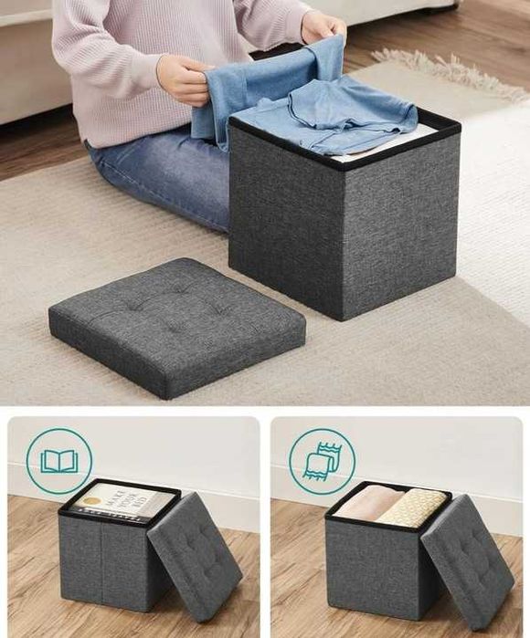 Pufa z przestrzenią do przechowywania 2 sztuki