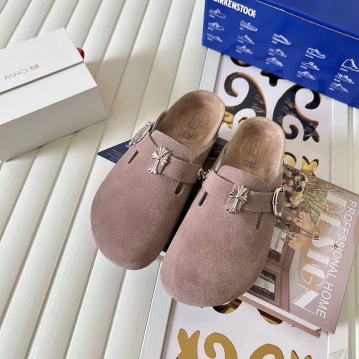 клоги Birkenstock x Chrome Hearts./ тапки біркеншток