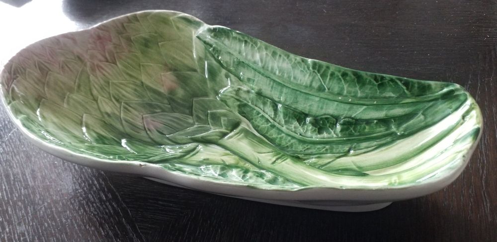 Piękny półmisek do szparagów Majolika Włochy