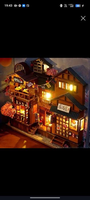 Miniaturowy Domek Book Nook – Wiosenna Japonia – Do Składania – Nowy