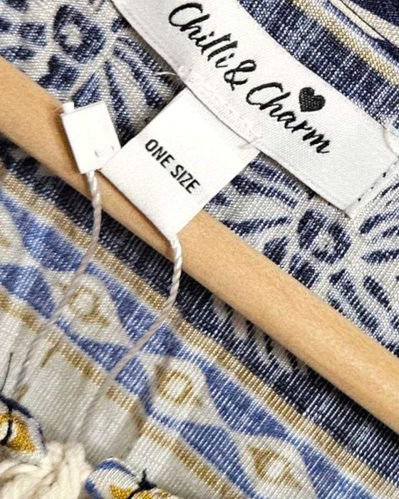 Бохо платье макси с этно-принтом и рукавом Chilli&Charm, р. One Size