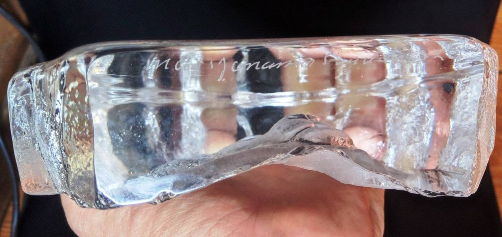 Escultura Cristal Gravado Leão Mats Jonasson