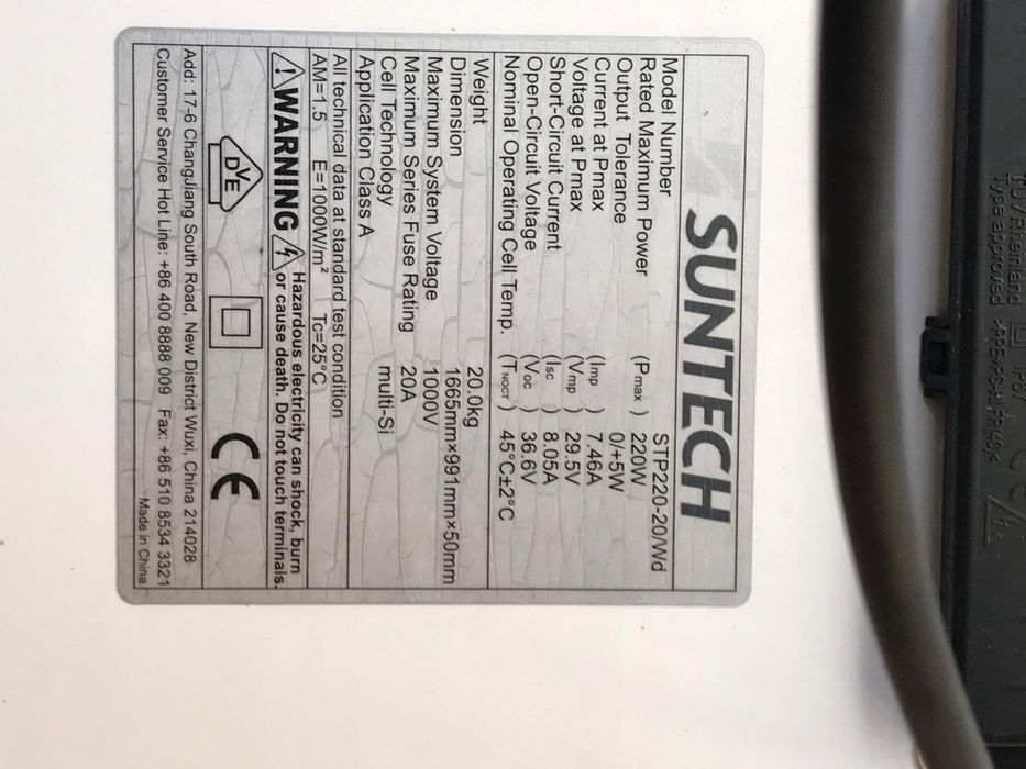 Módulos Fotovoltaicos Suntech e Schuco 205W e 220W