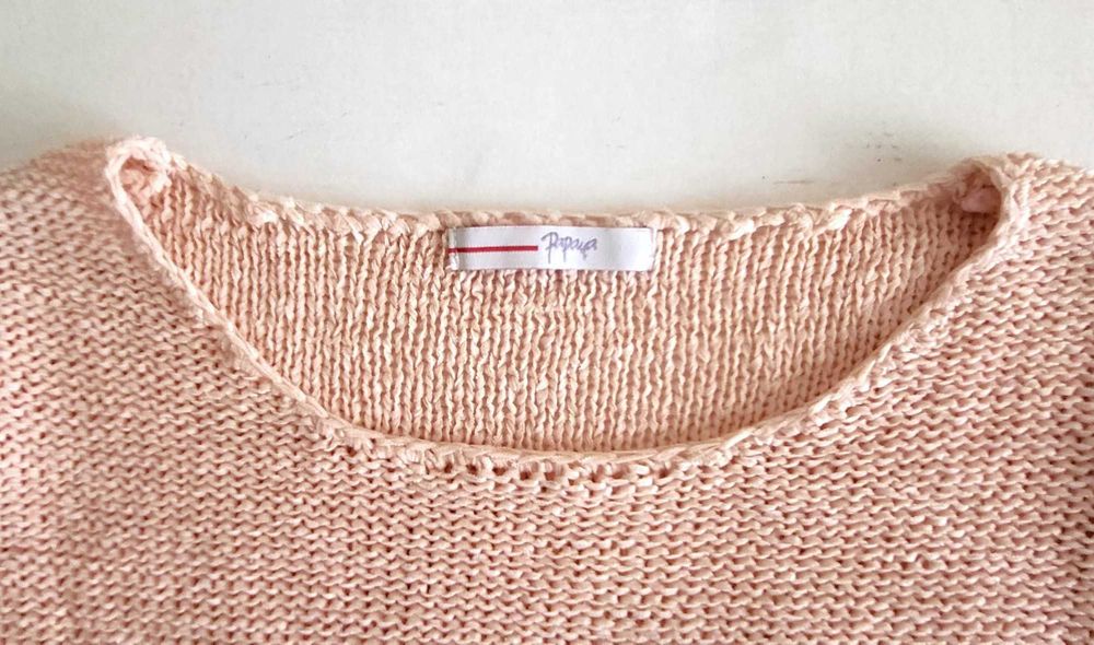 Papaya lekki sweter pastelowy jasnoróżowy XS 34