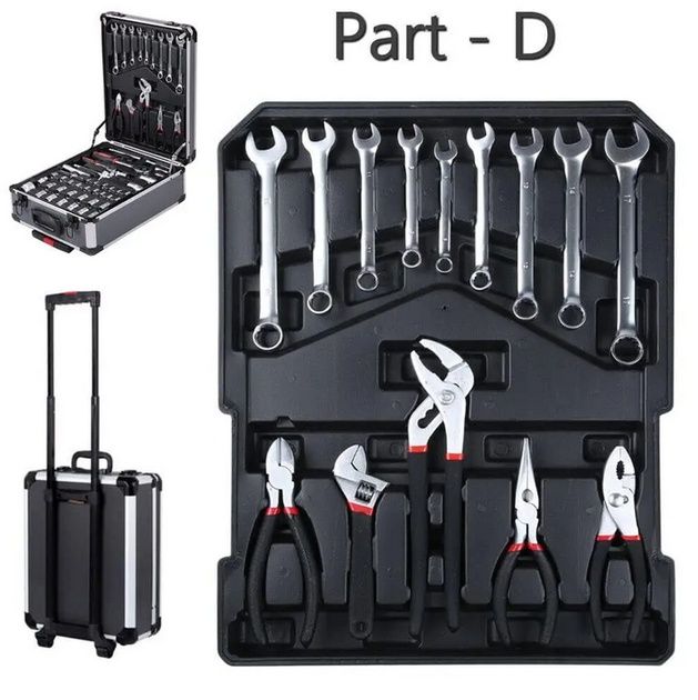 Набір інструментів 408 предм у валізі  чотирирівневий кейс з тріскачко