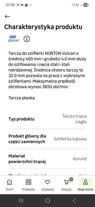 Tarcza do cięcia Norton