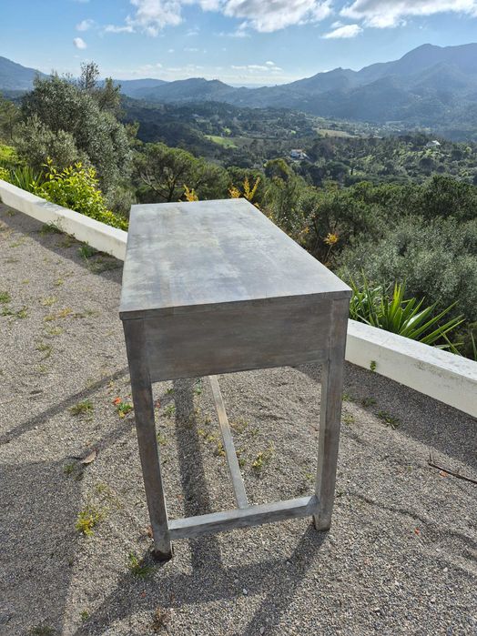 Secretária Cinzento 120 cm 45 cm com gavetas