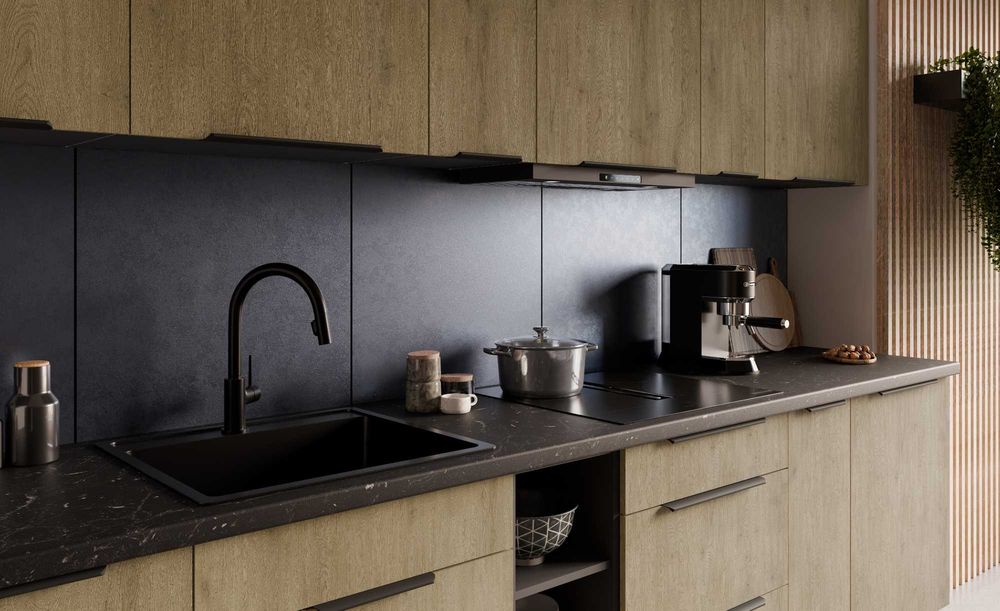 Nowe meble kuchenne 210x290cm dąb cremona antracyt kuchnia pod wymiar