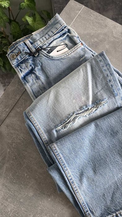 Голубі прямі джинси Zara нова колекція джинсы Зара светлые голубые