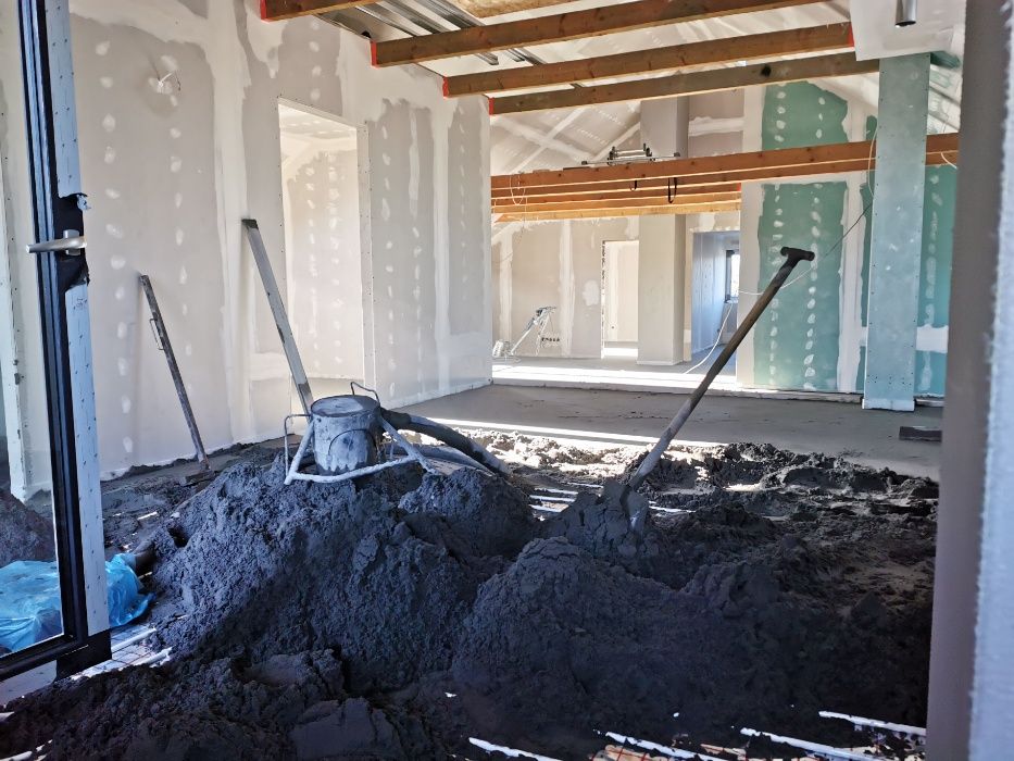 Wylewki maszynowe, Tynki maszynowe, Posadzki przemysłowe, styrobeton