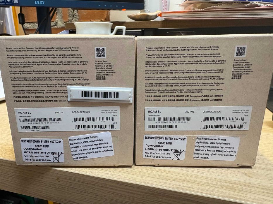 2x Sonos Roam SL - Kompletny zestaw, stan idealny (jak nowe!)