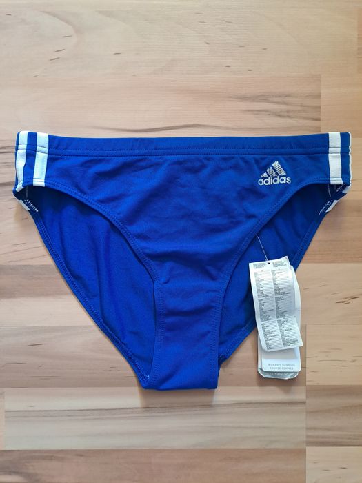 damskie granatowe majtki sportowe lekkoatletyczne z logiem adidas 38