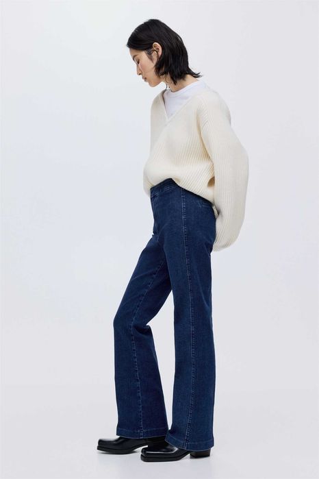 spodnie dżinsowe 34 nowa kolekcja niebieskie Flared High Jeans PROMOCJA