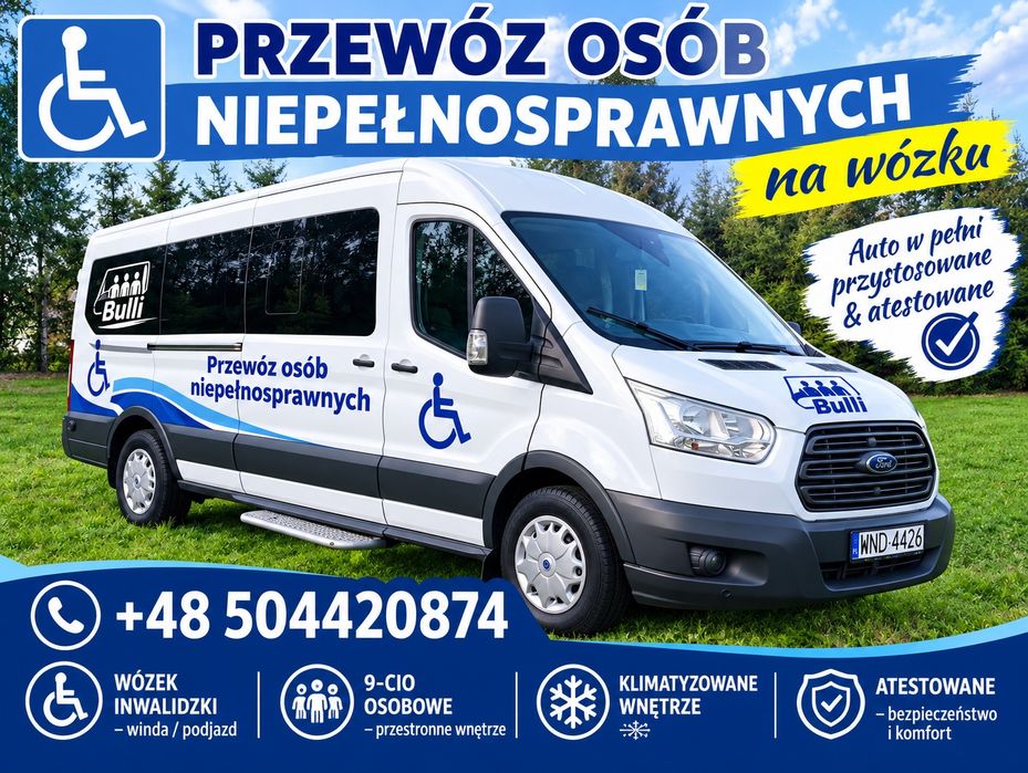 Przewóz osób niepełnosprawnych przewozy 9-cio osobowe