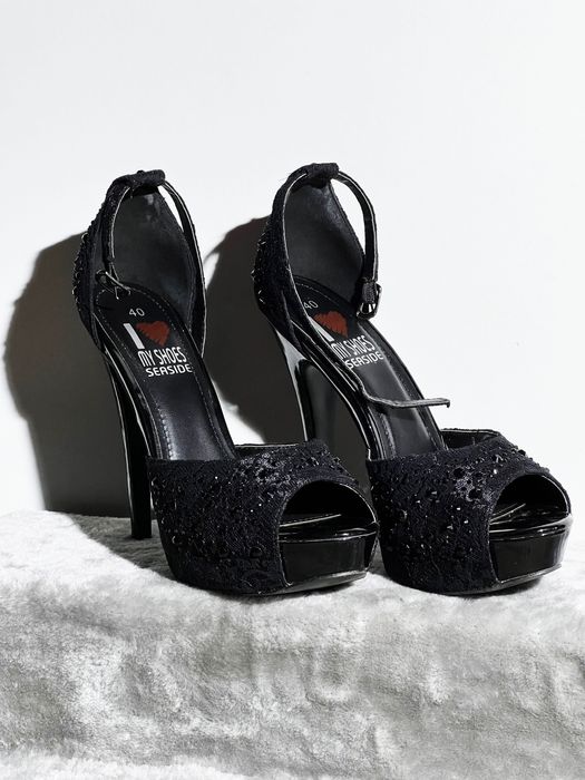 Sandálias de Salto Alto Mulher (Preto Brilhante) 40 Portimão •