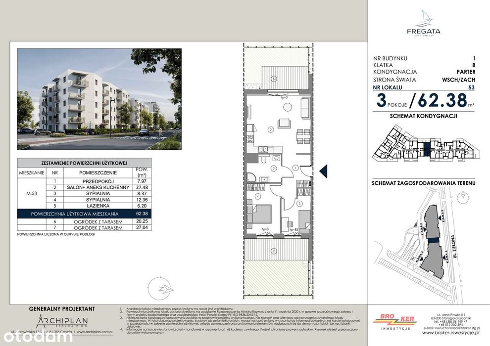 3-pokojowe mieszkanie 62 m² + ogródek - Widok 2