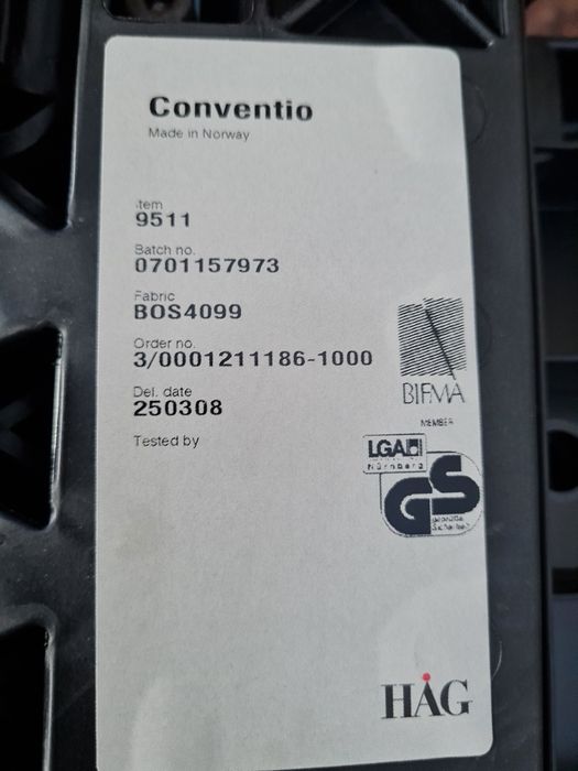 Fotel, krzesło do biurka,  HÅG Conventio 5910,Norwegia,Mid-century