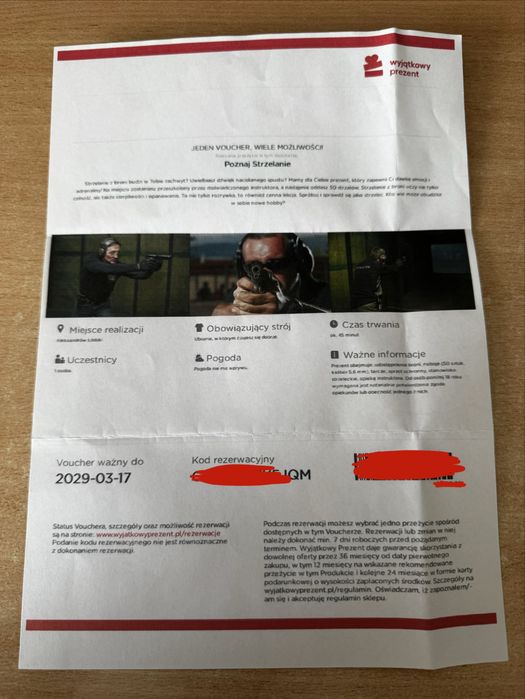 Voucher Wyjątkowy  Prezent Strzelnica