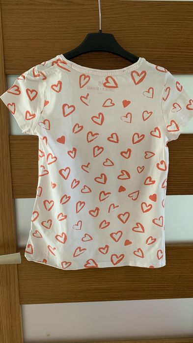 Biały t-shirt dla dziewczynki 152