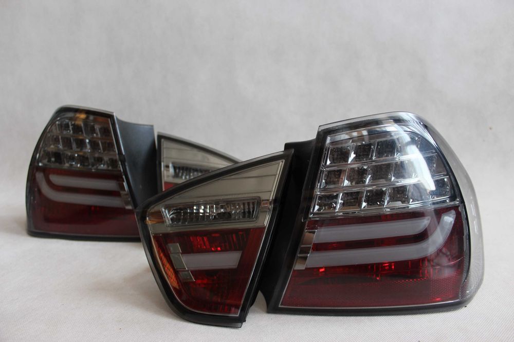 Lampy światła tył tylne BMW E90 05-08 Przedlift SEDAN BLACK SMOKE LED BAR NEON IGŁA