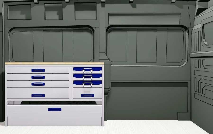 zabudowa warsztatowa do busa Ducato Boxer Movano Transit Crafter
