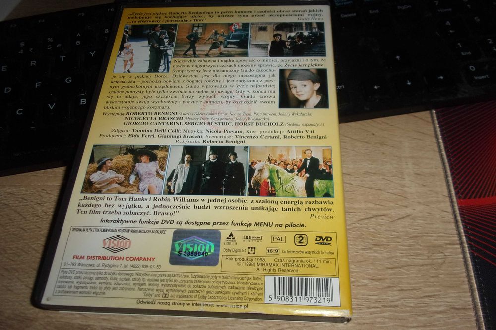 życie jest piękne Benigni dvd
