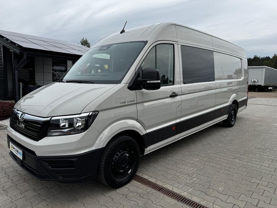 MAN TGE 3.180 Nowy Model‼️BRYGADÓWKA BRYGADOWY DOKA‼️7 OSÓB‼️GWARANCJA‼️DSG-Automat Navi Fotel z masażem‼️  Polski Salon‼️Nowy Model Automat DSG Brygadowy Brygadówka 7 osób