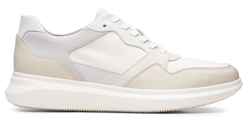 Clarks Półbuty męskie - Un Globe Run - r 42,5 - białe, skóra licowa