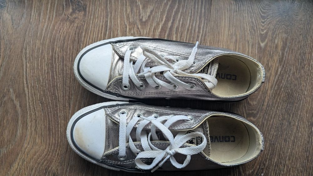 Trampki Converse 37 srebrne metaliczne All Star