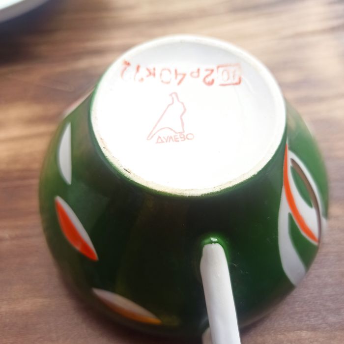 Чайная пара Дулево  аквариум зелёная