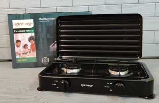 Настільна газова газовая настольная плита на дві конфорки